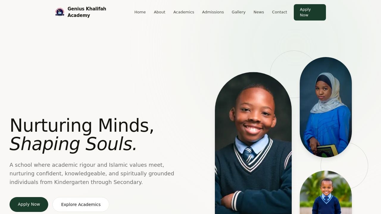 Screenshot of Geniuskhalifahacademy.com