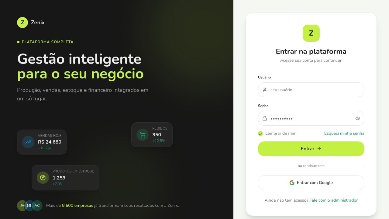 Screenshot of Gestaozenix.online