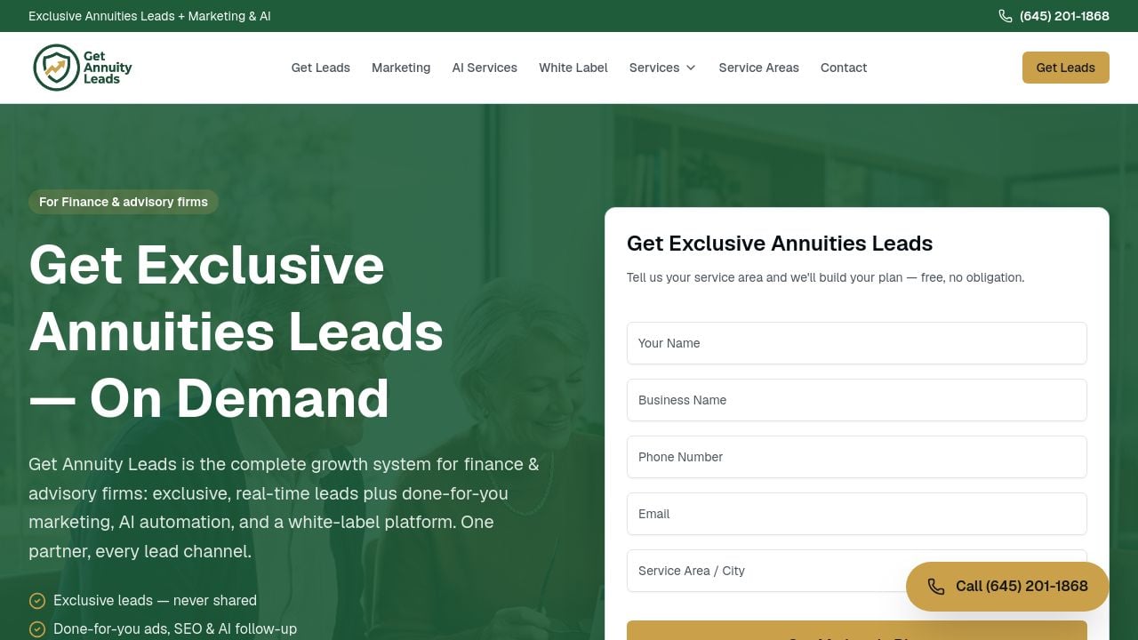 Screenshot of Getannuityleads.net