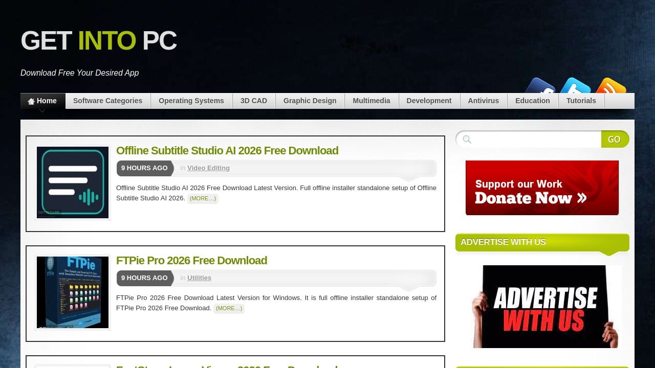 Screenshot of Getintopc.com