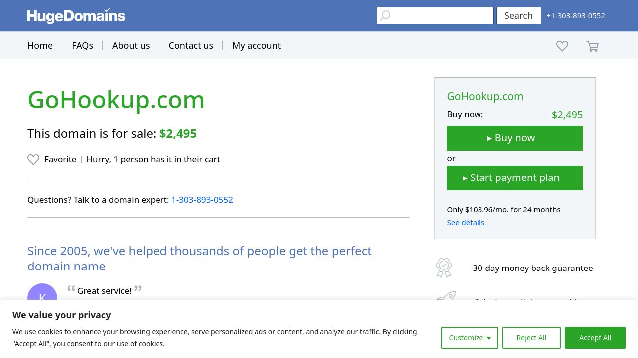 Screenshot of Gohookup.com