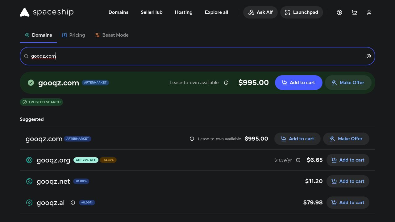 Screenshot of Gooqz.com