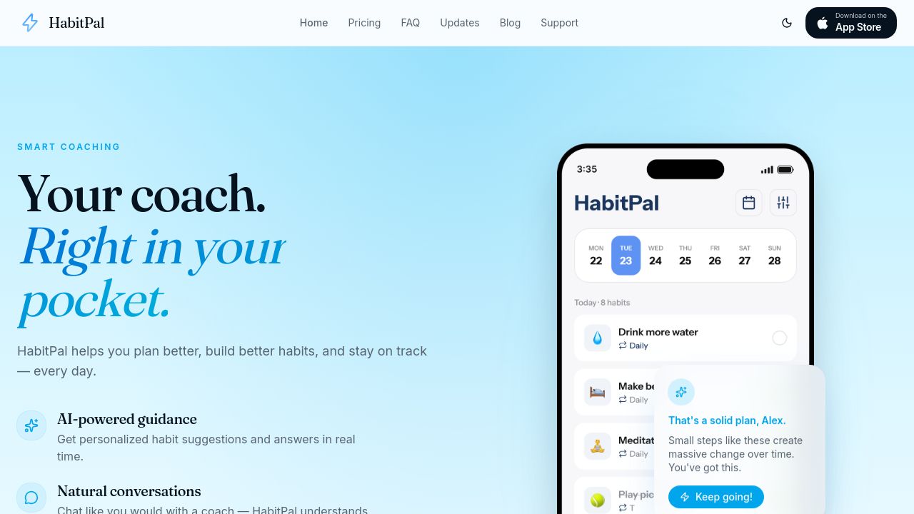 Screenshot of Habitpal.ai