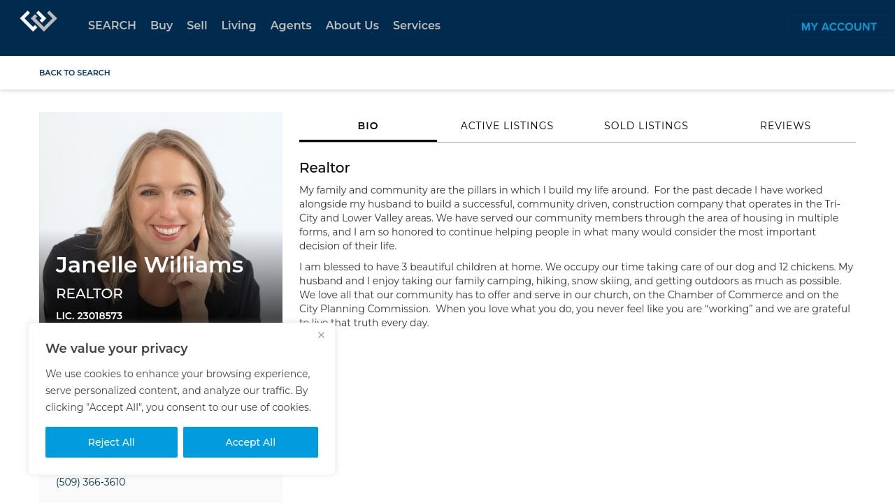 Screenshot of Homewithjanelle.com