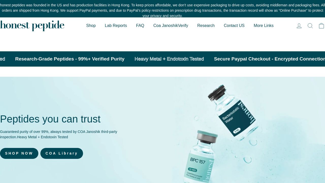 Screenshot of Honestpeptide.shop