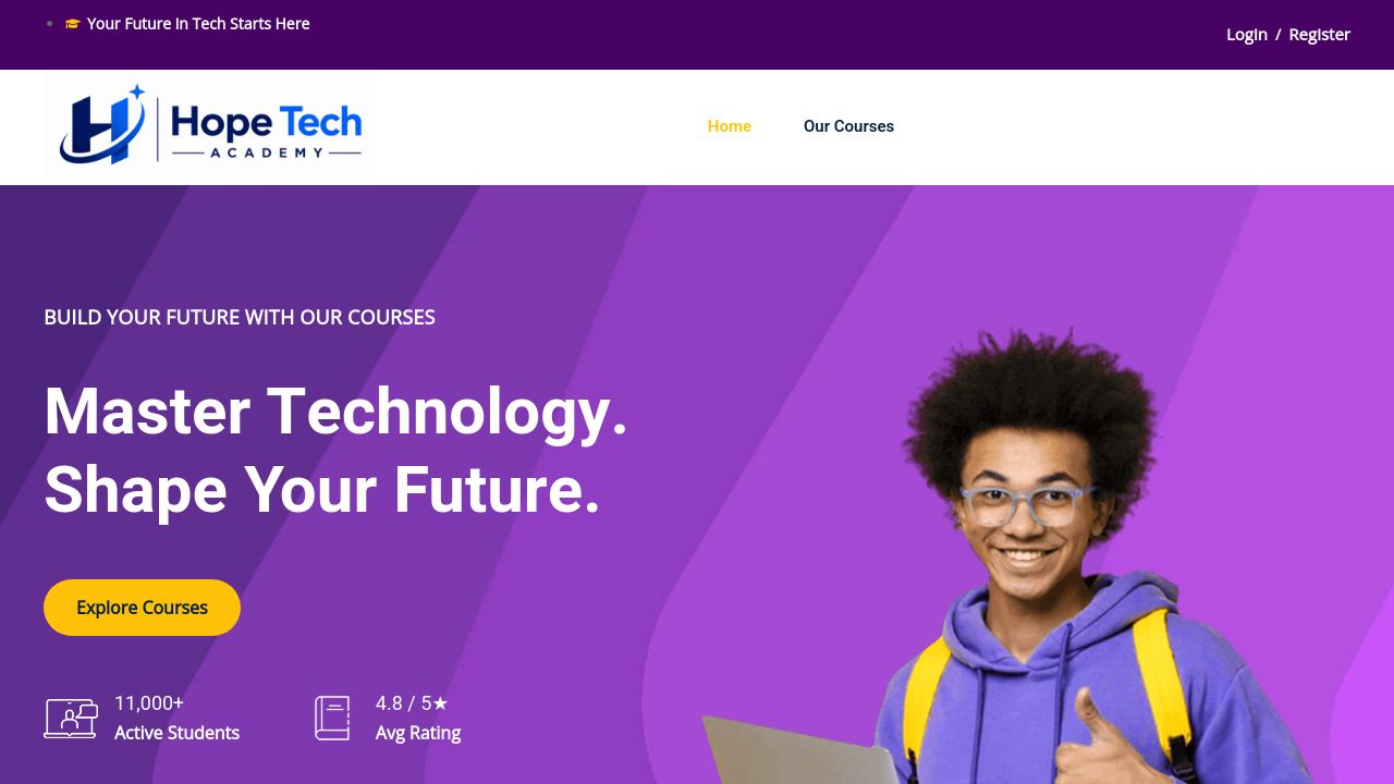Screenshot of Hopetechacademy.com.ng