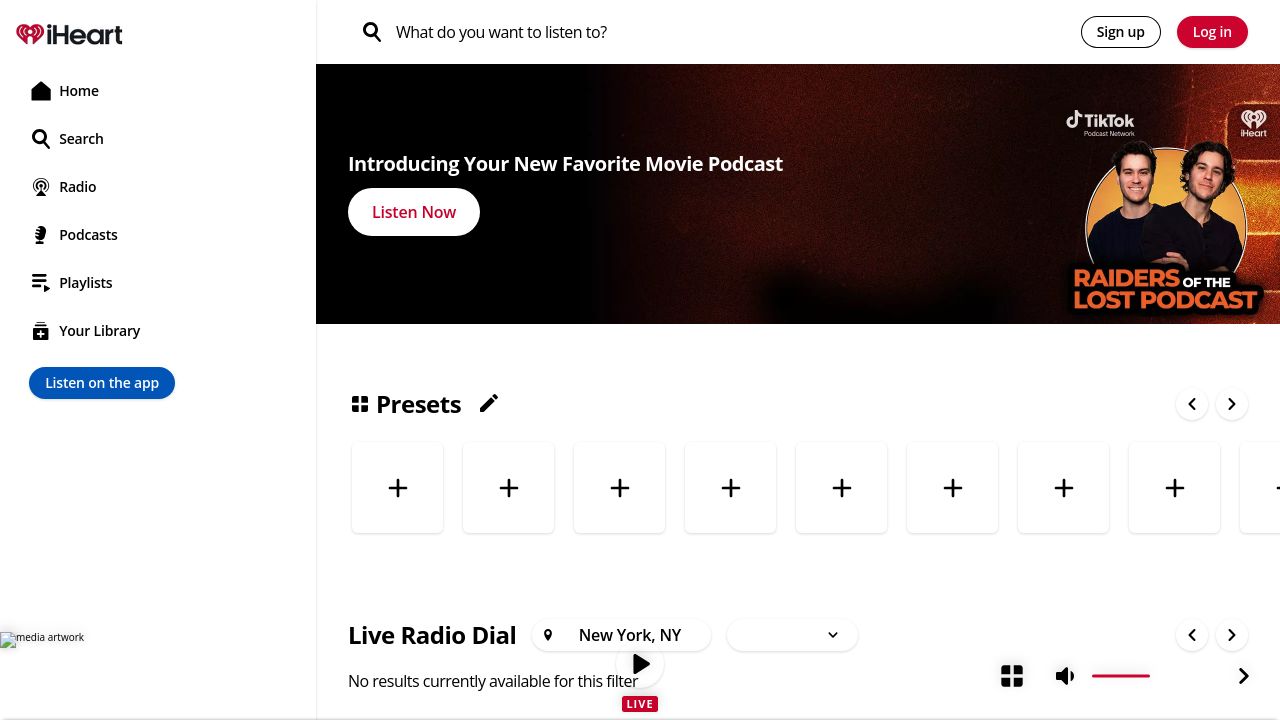 Screenshot of Iheart.com