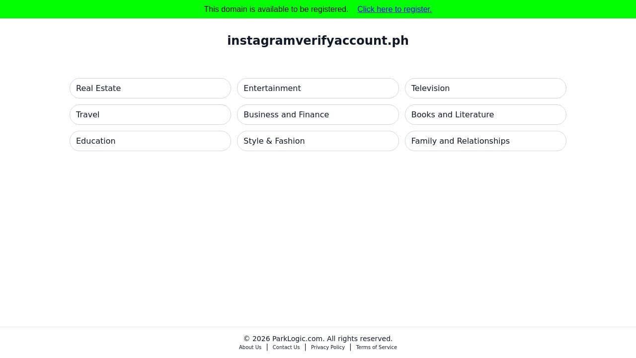 Screenshot of Instagramverifyaccount.ph