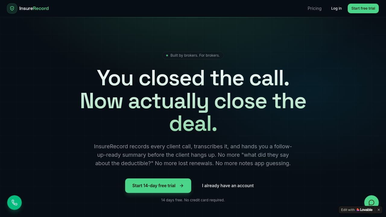 Screenshot of Insurerecord.com