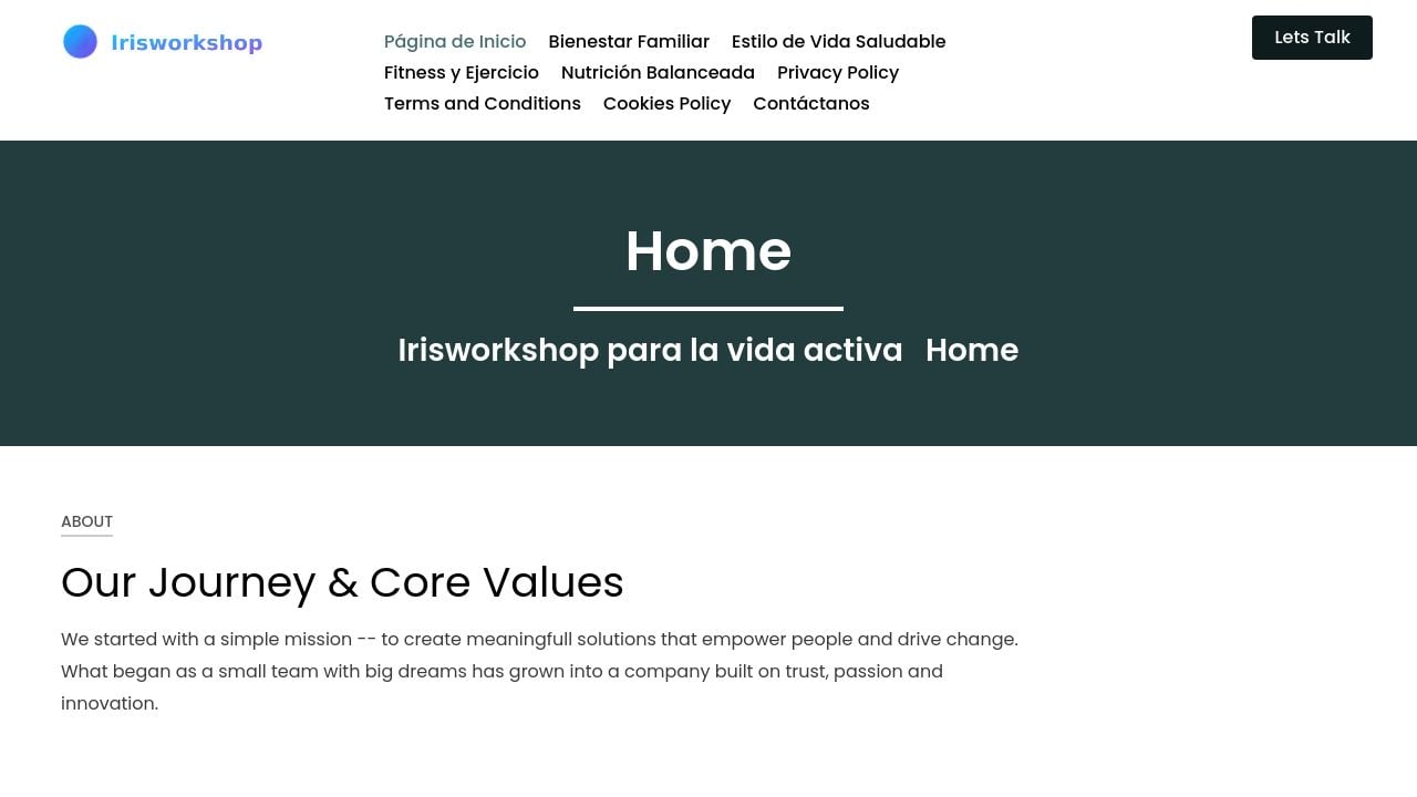 Screenshot of Irisworkshop.one