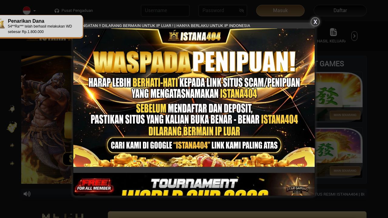 Screenshot of Istana404wins.com