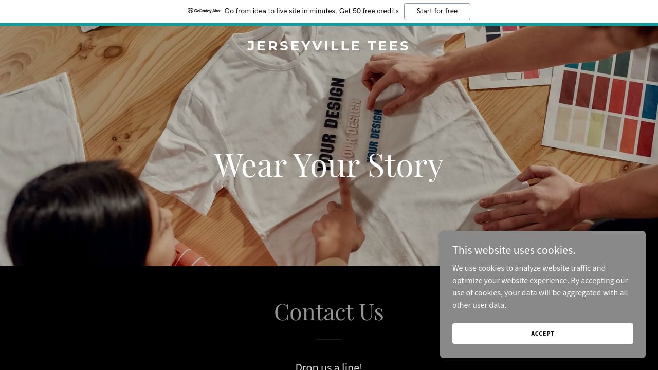 Screenshot of Jerseyvilletees.com