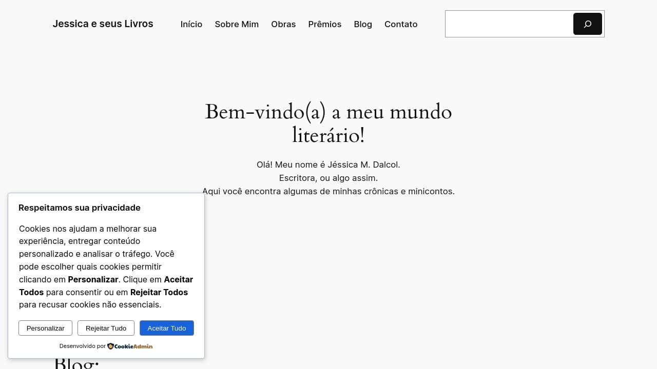 Screenshot of Jessicaeseuslivros.com.br