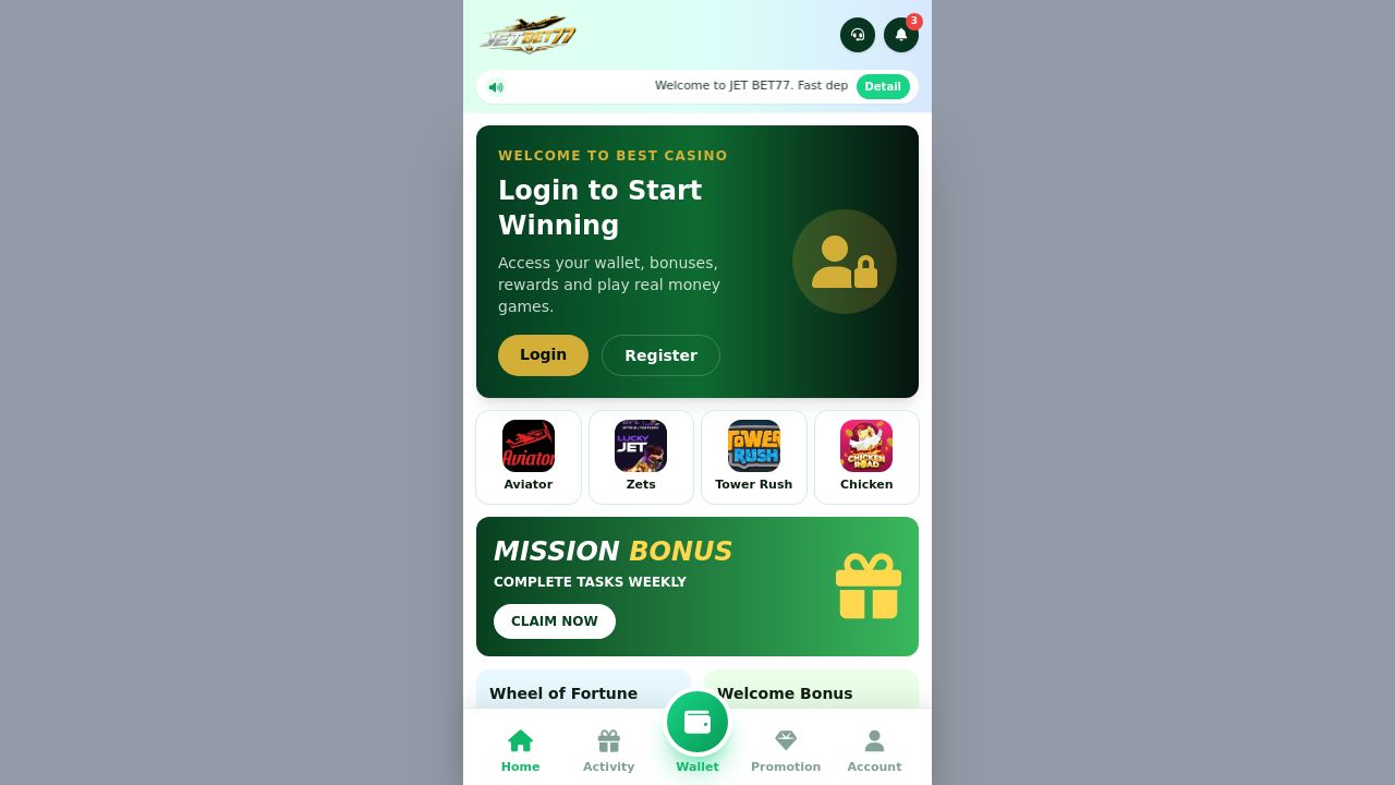 Screenshot of Jet-bet77.club