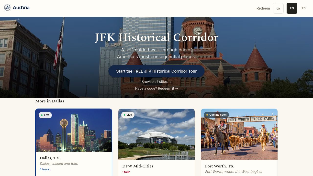 Screenshot of Jfkaudiotour.com