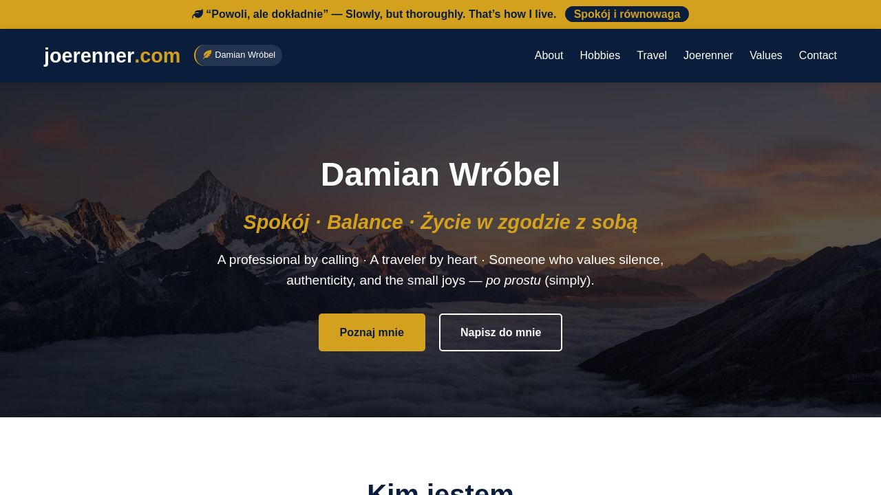 Screenshot of Joerenner.com
