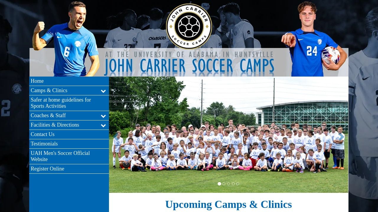 Screenshot of Johncarriersoccercamps.com