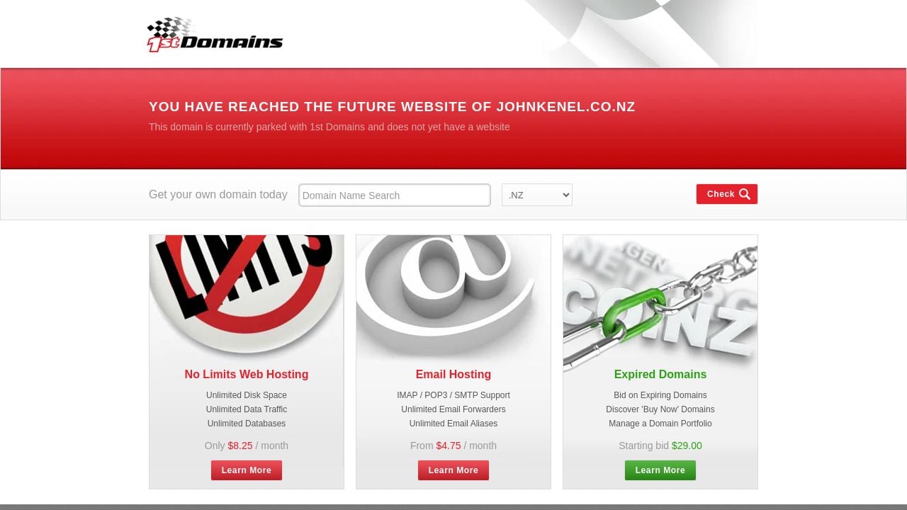 Screenshot of Johnkenel.co.nz