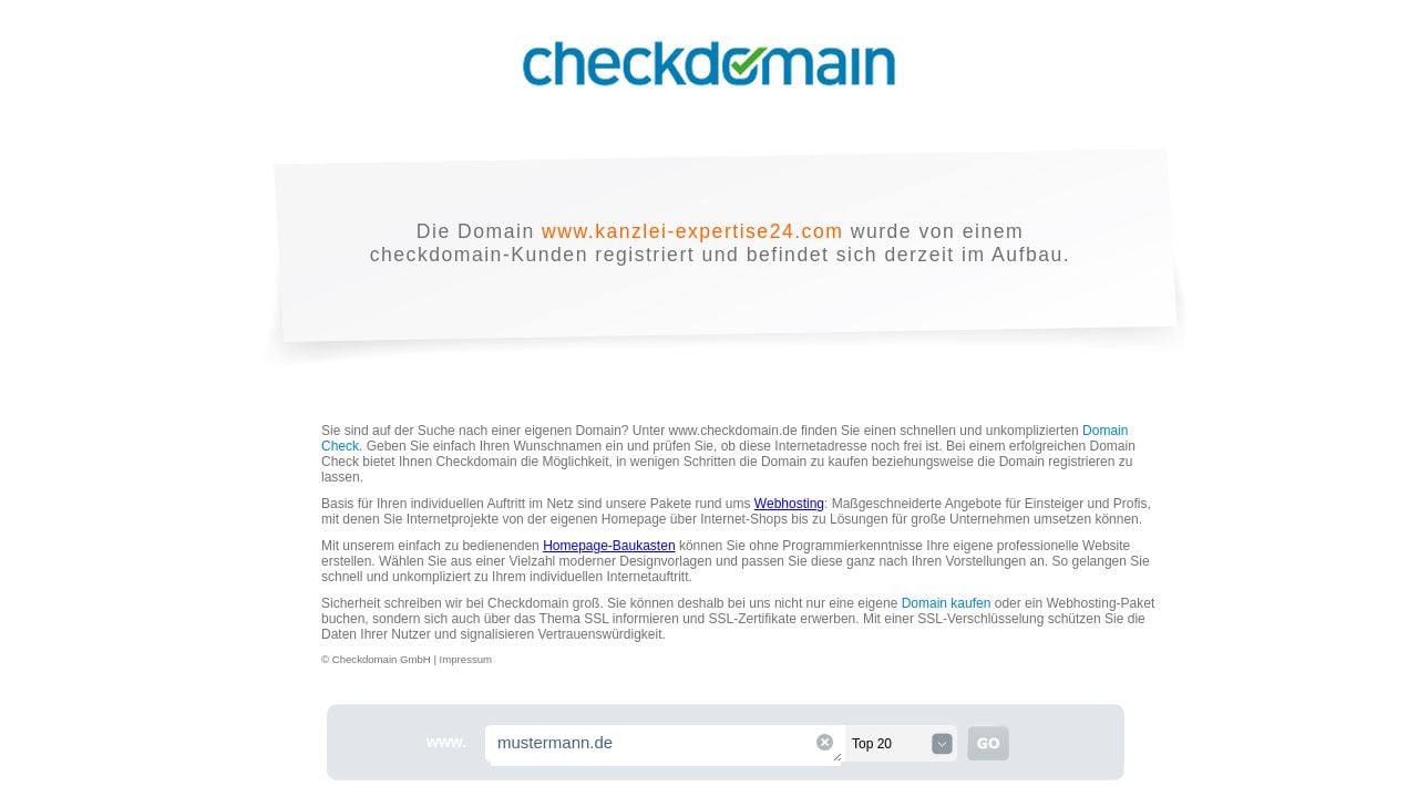 Screenshot of Kanzlei-expertise24.com