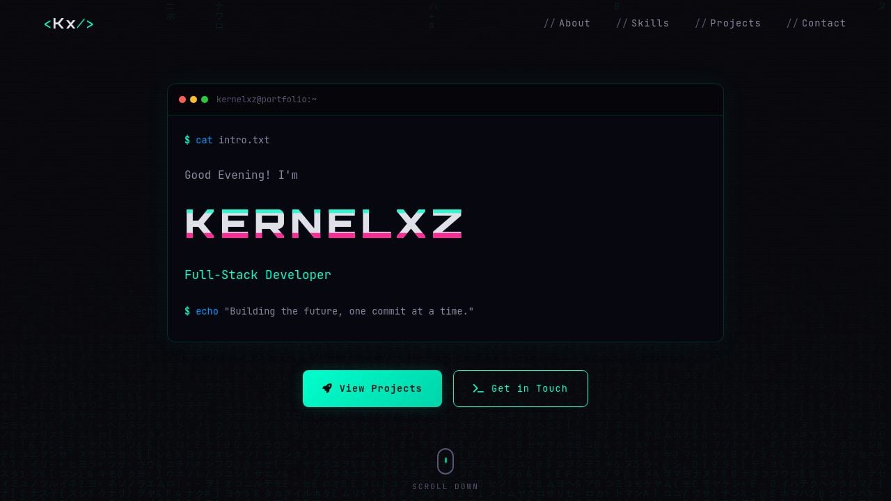 Screenshot of Kernelxz.xyz