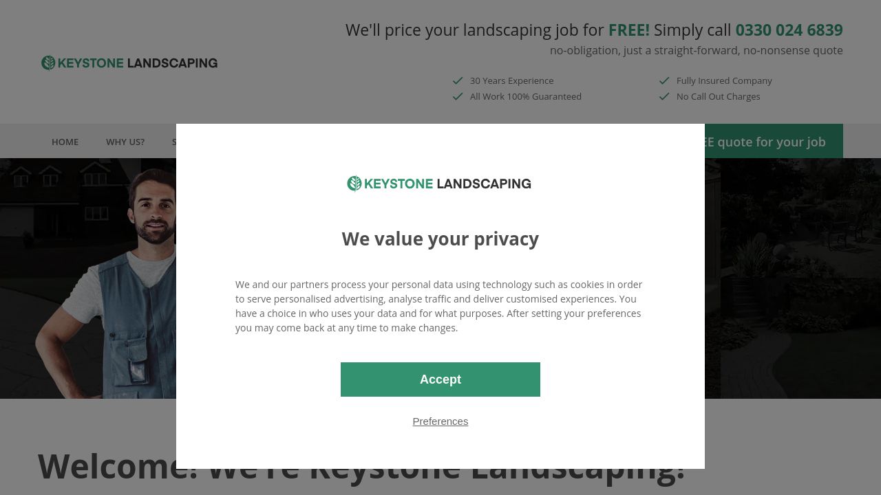 Screenshot of Keystone-landscaping.co.uk