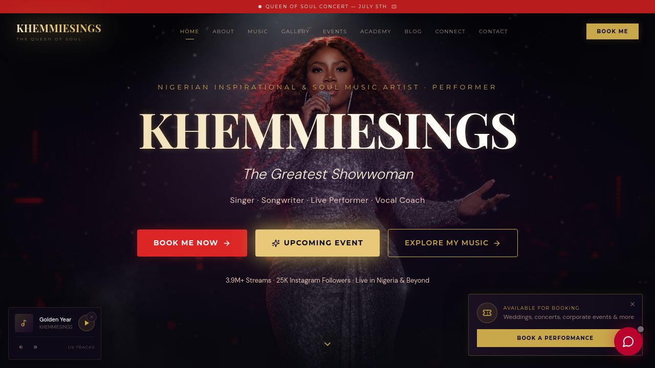 Screenshot of Khemmiesings.com