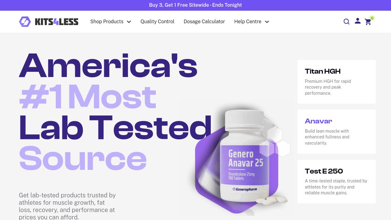Screenshot of Kits4less.com