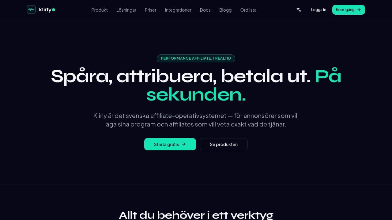 Screenshot of Klirly.se