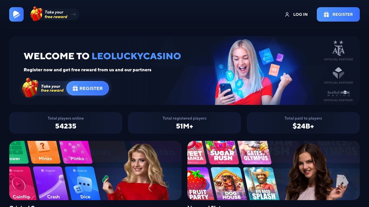Screenshot of Leoluckycasino.com