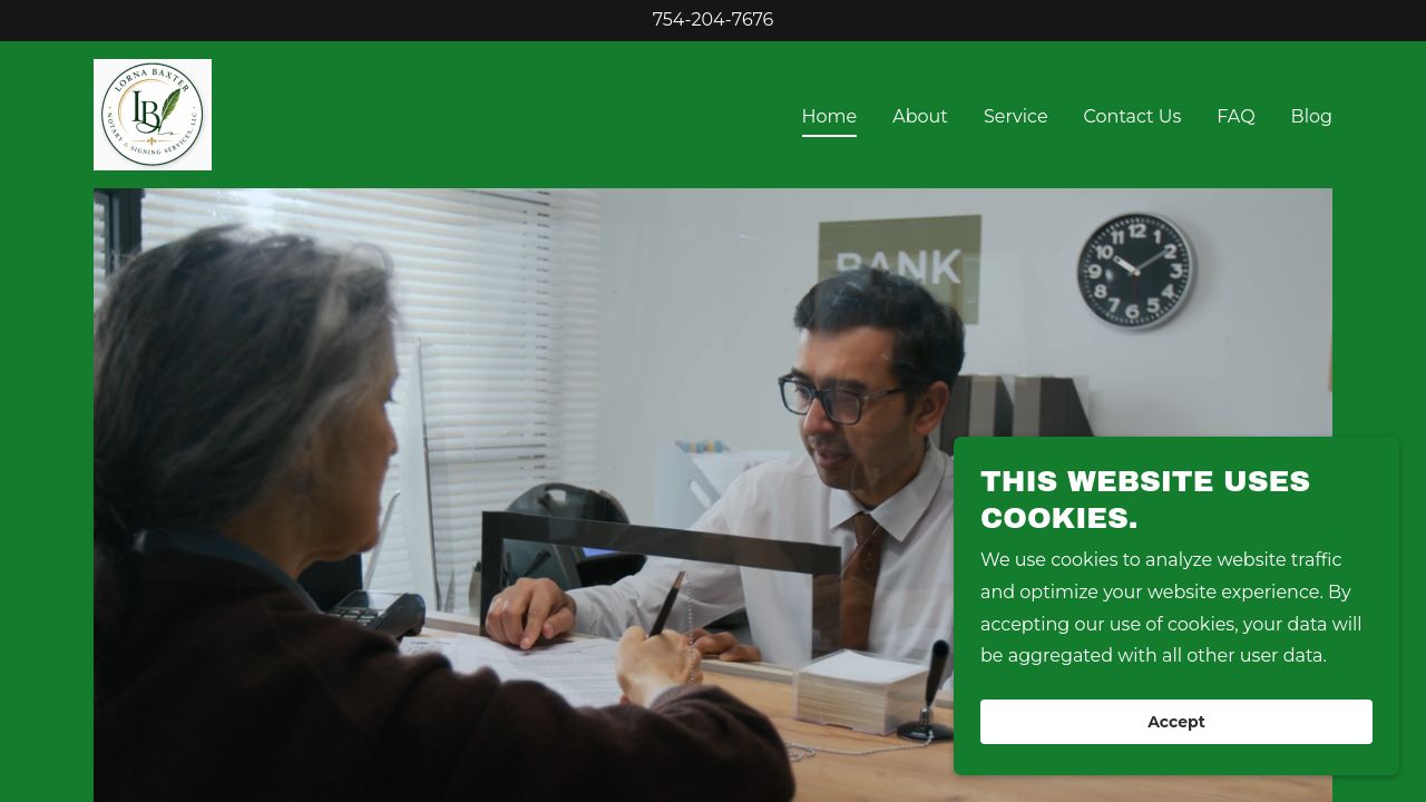 Screenshot of Lornabaxternotary.com
