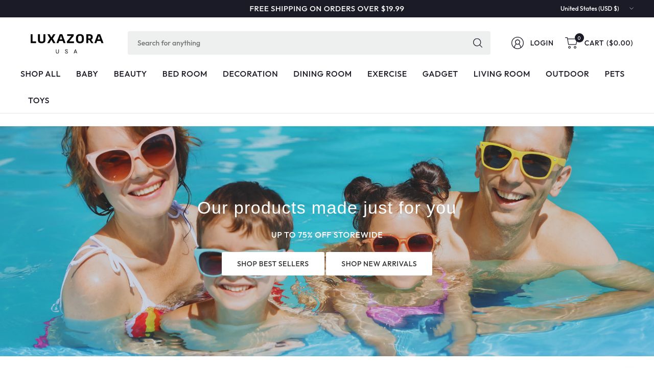 Screenshot of Luxazora.com