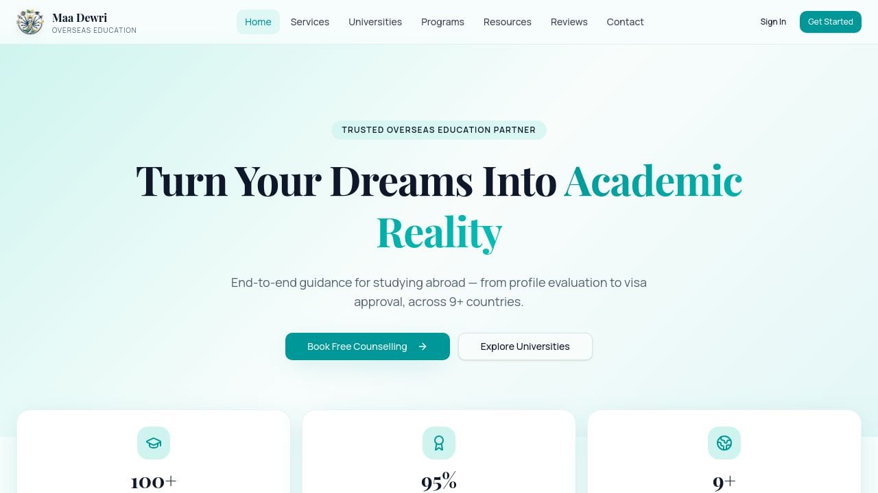 Screenshot of Maadewrioverseaseducation.online