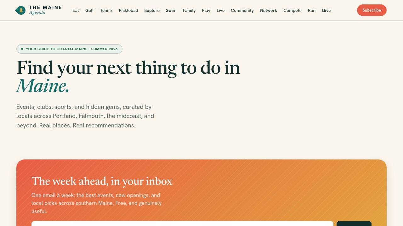 Screenshot of Maineagenda.net