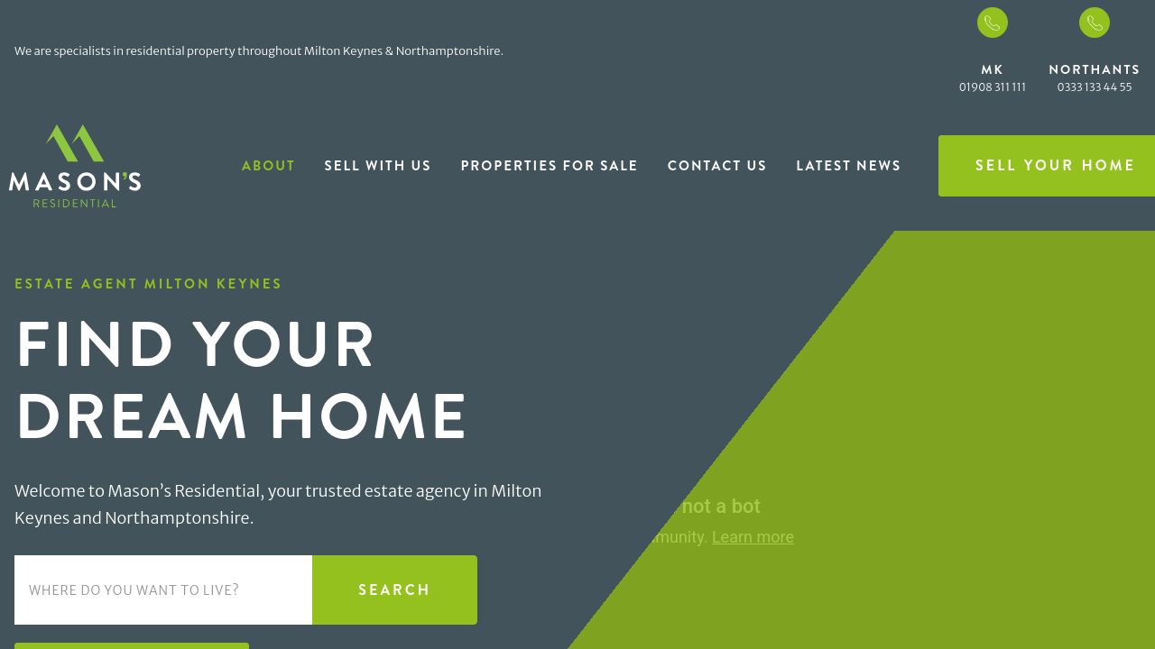 Screenshot of Masonsresidential.co.uk