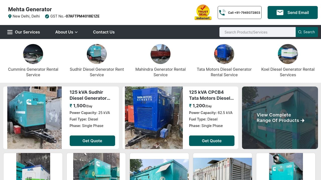 Screenshot of Mehtagenerator.com