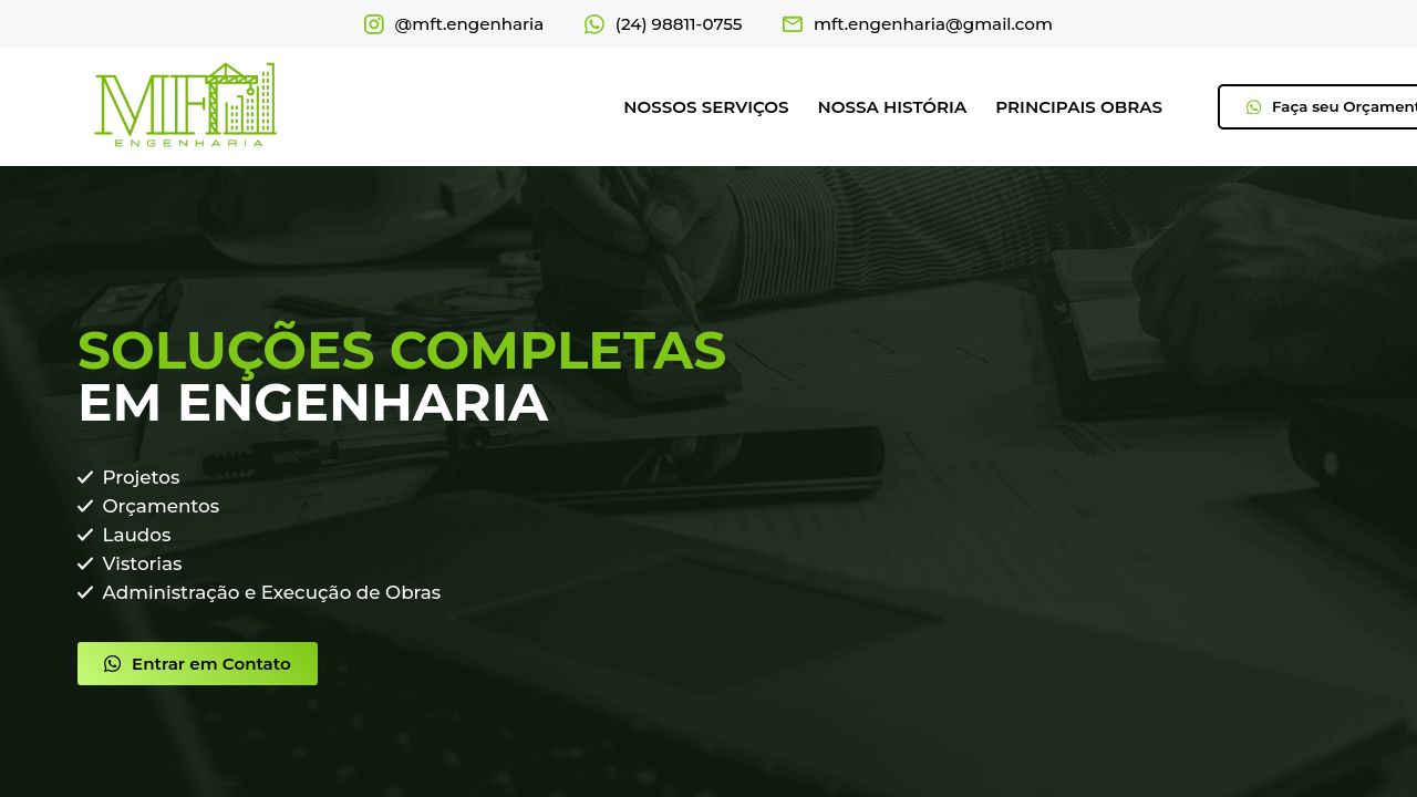 Screenshot of Mftengenharia.com