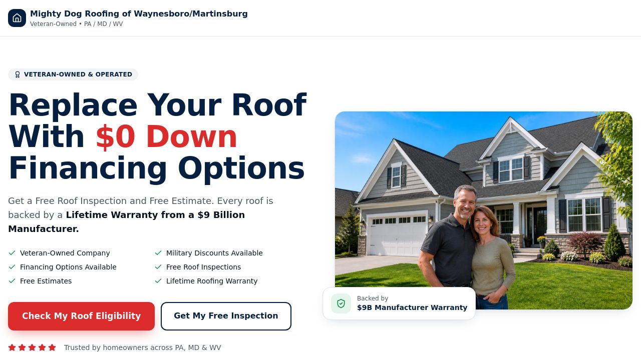 Screenshot of Mighty-dog-roofing.net