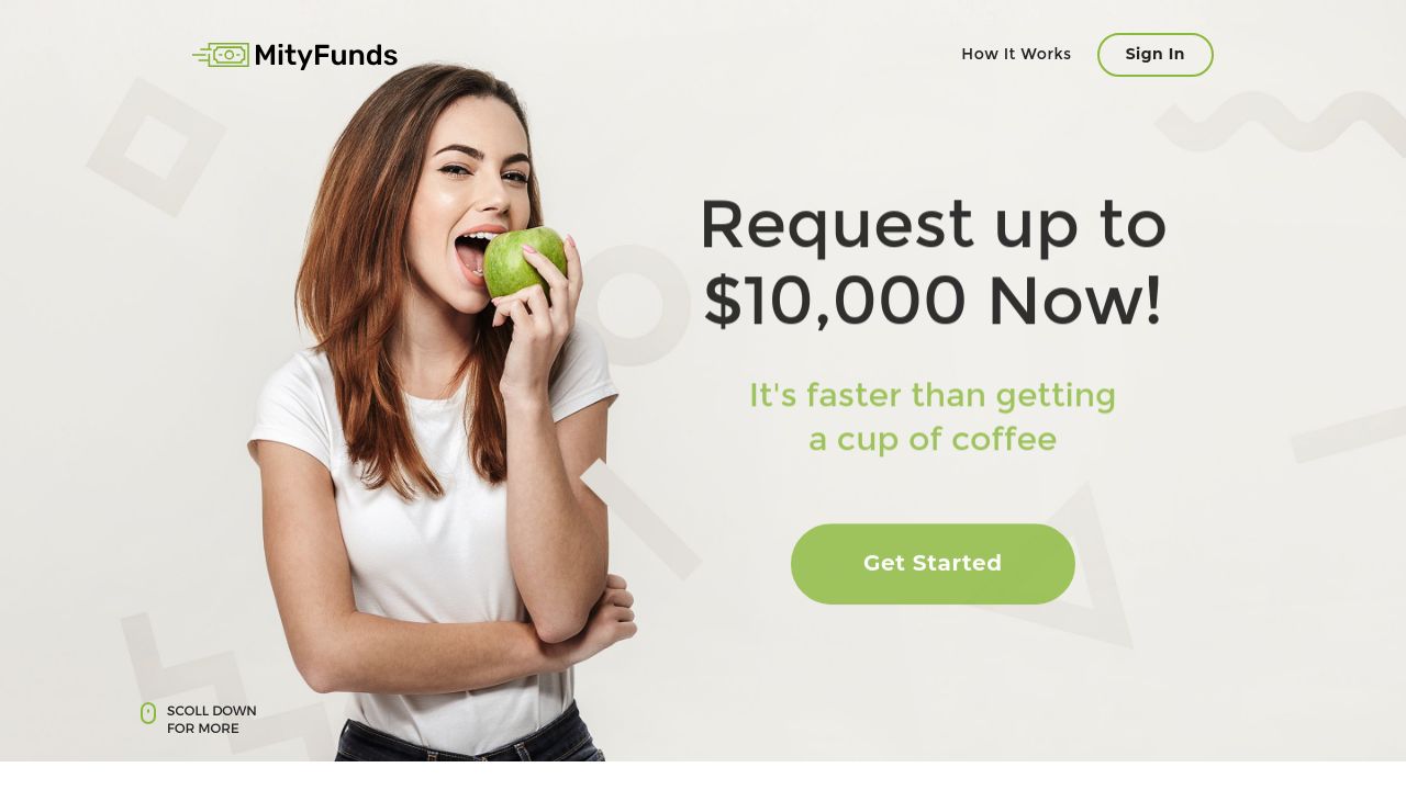 Screenshot of Mityfunds.com