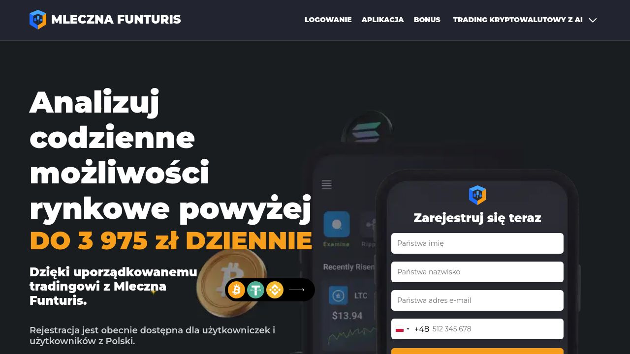 Screenshot of Mlecznafunturisai.com