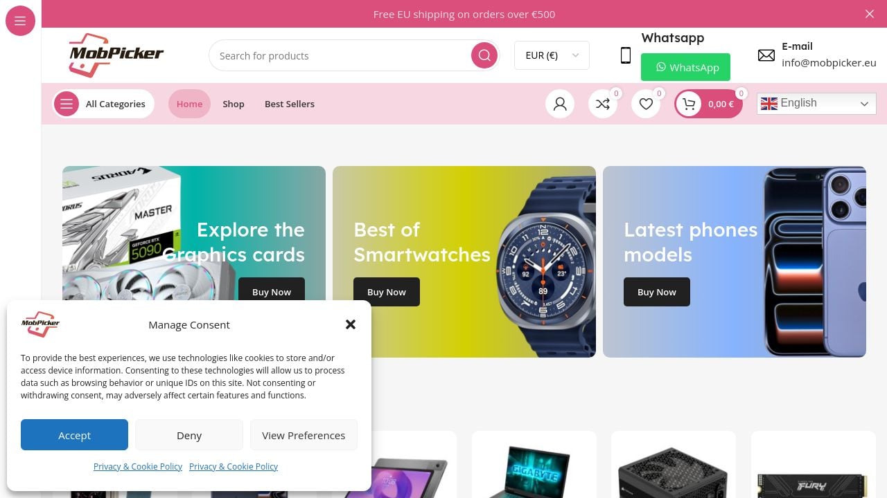 Screenshot of Mobpicker.eu