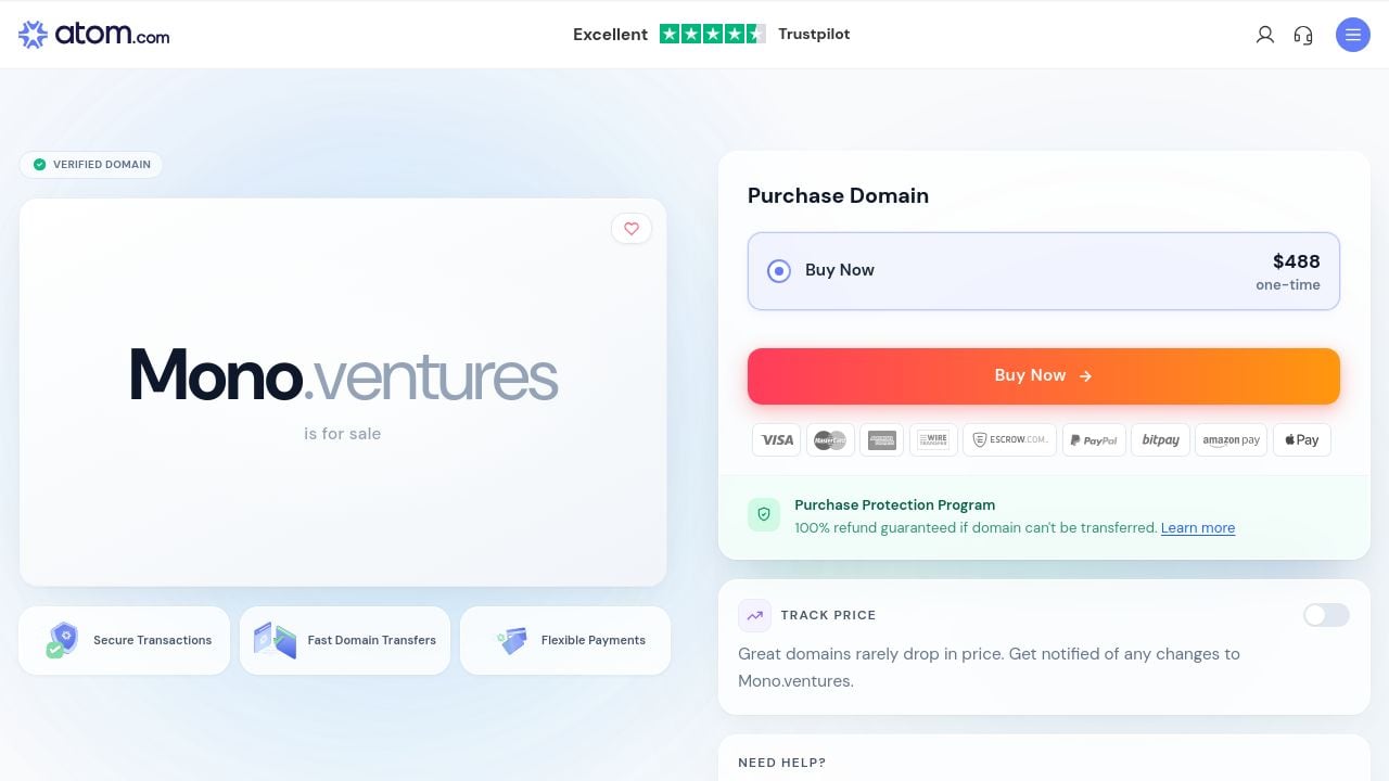 Screenshot of Mono.ventures