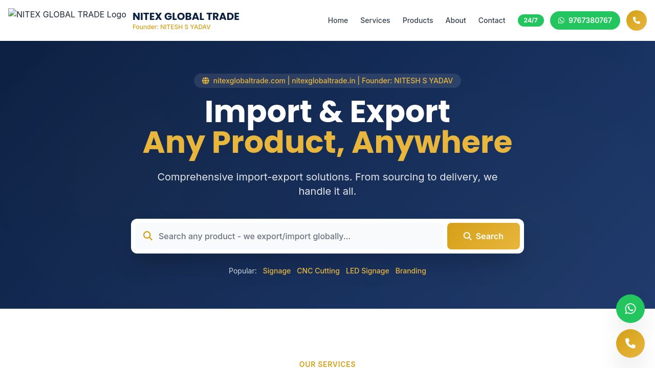 Screenshot of Nitexglobaltrade.in