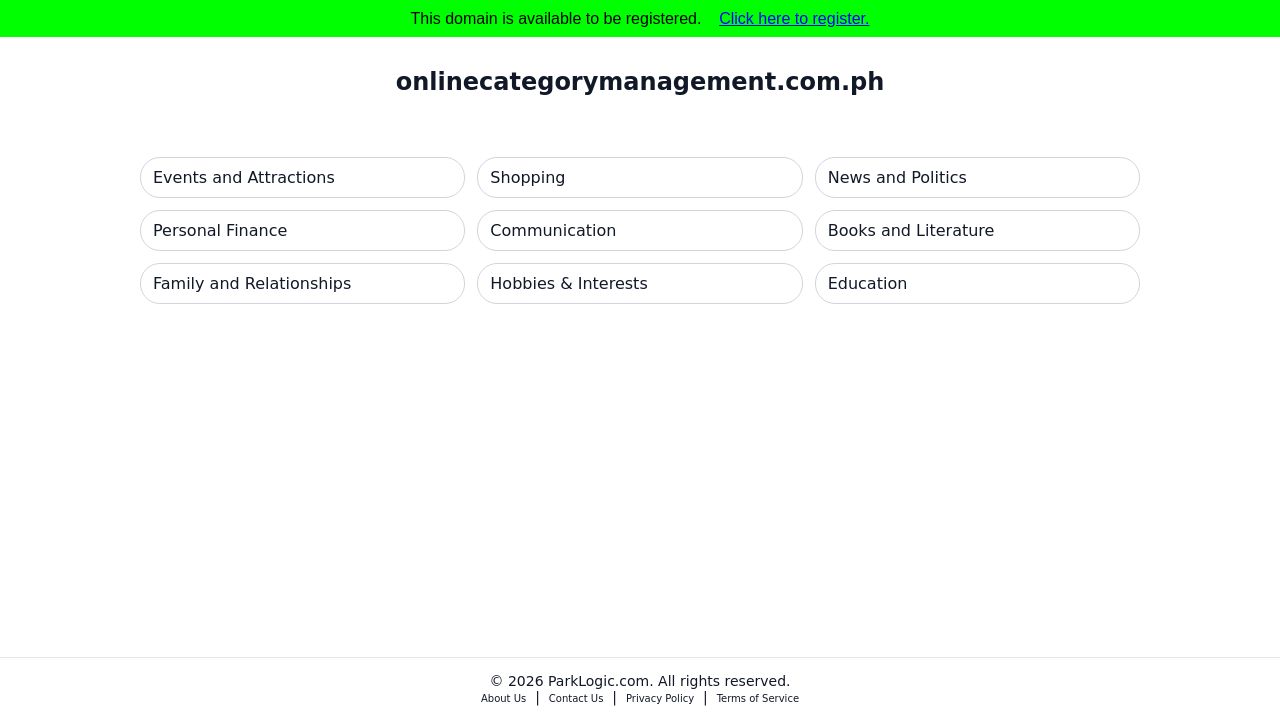 Screenshot of Onlinecategorymanagement.com.ph
