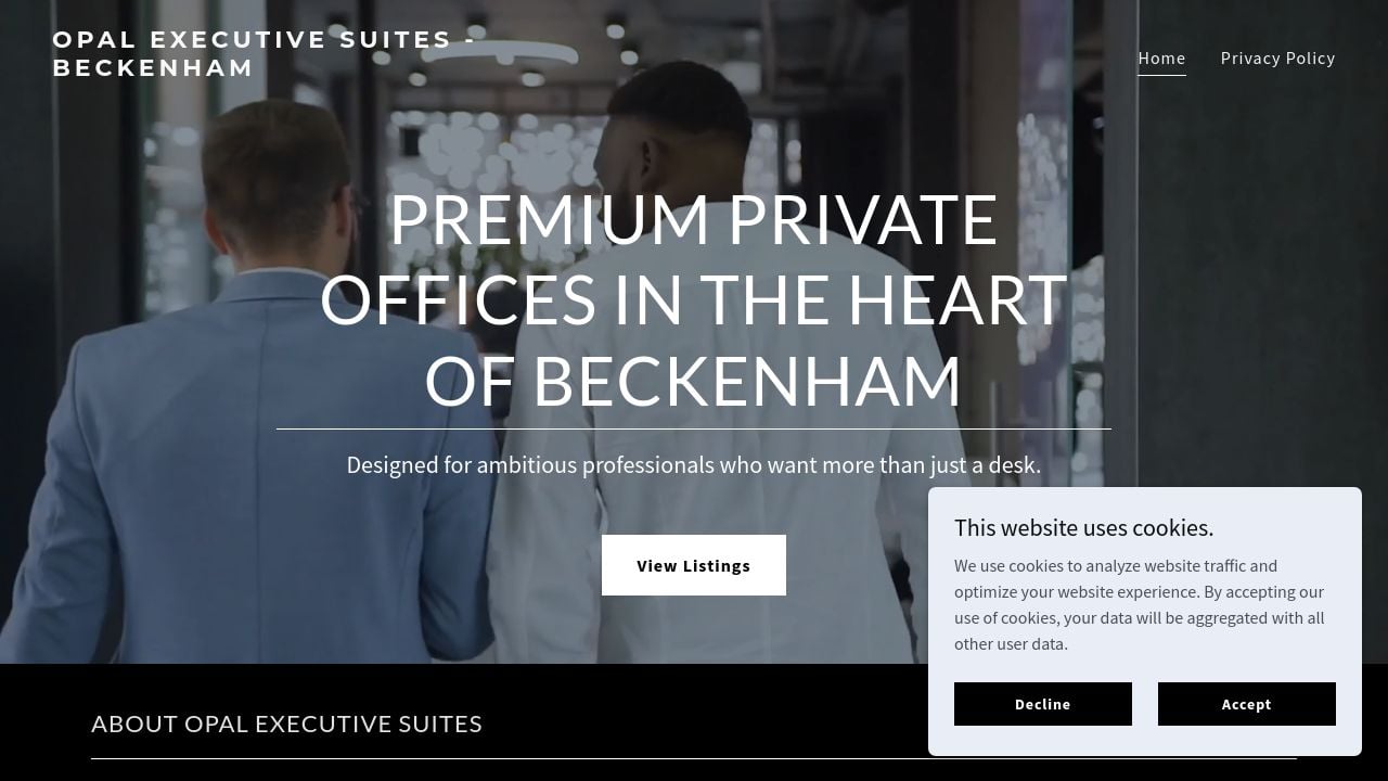 Screenshot of Opalexecutivesuites.co.uk