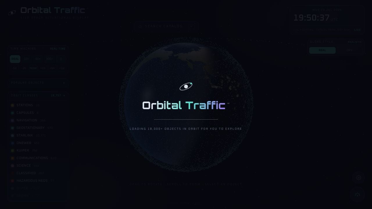 Screenshot of Orbitaltraffic.app
