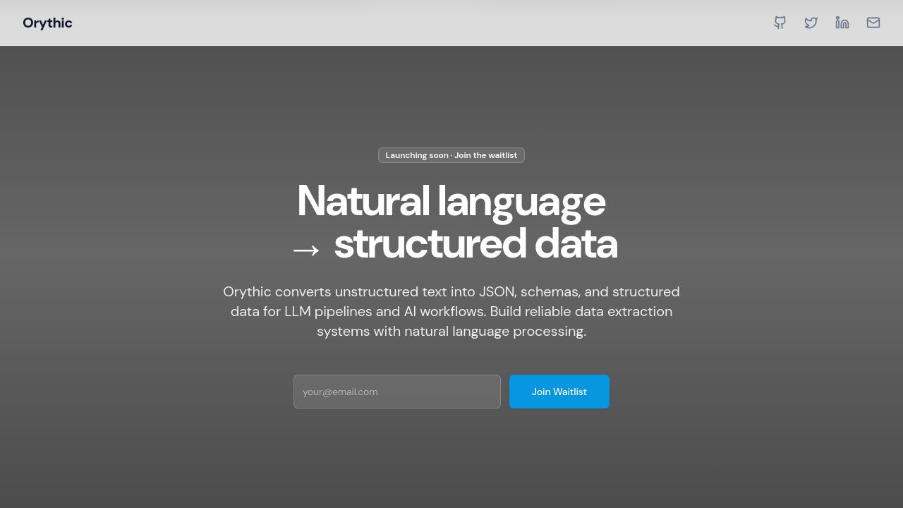 Screenshot of Orythic.com