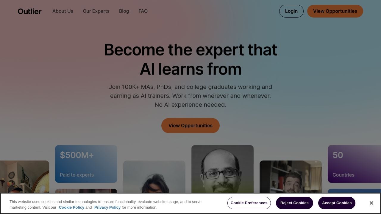 Screenshot of Outlier.ai
