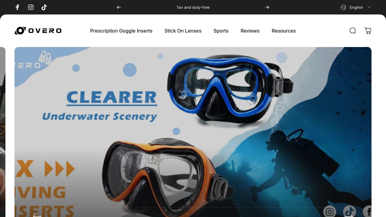 Screenshot of Overoglasses.com