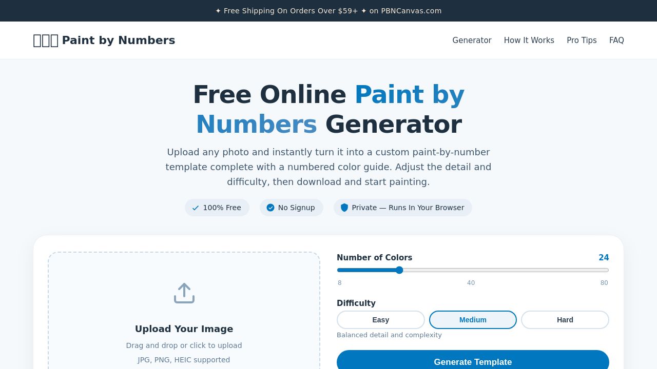Screenshot of Paintbynumbers.top