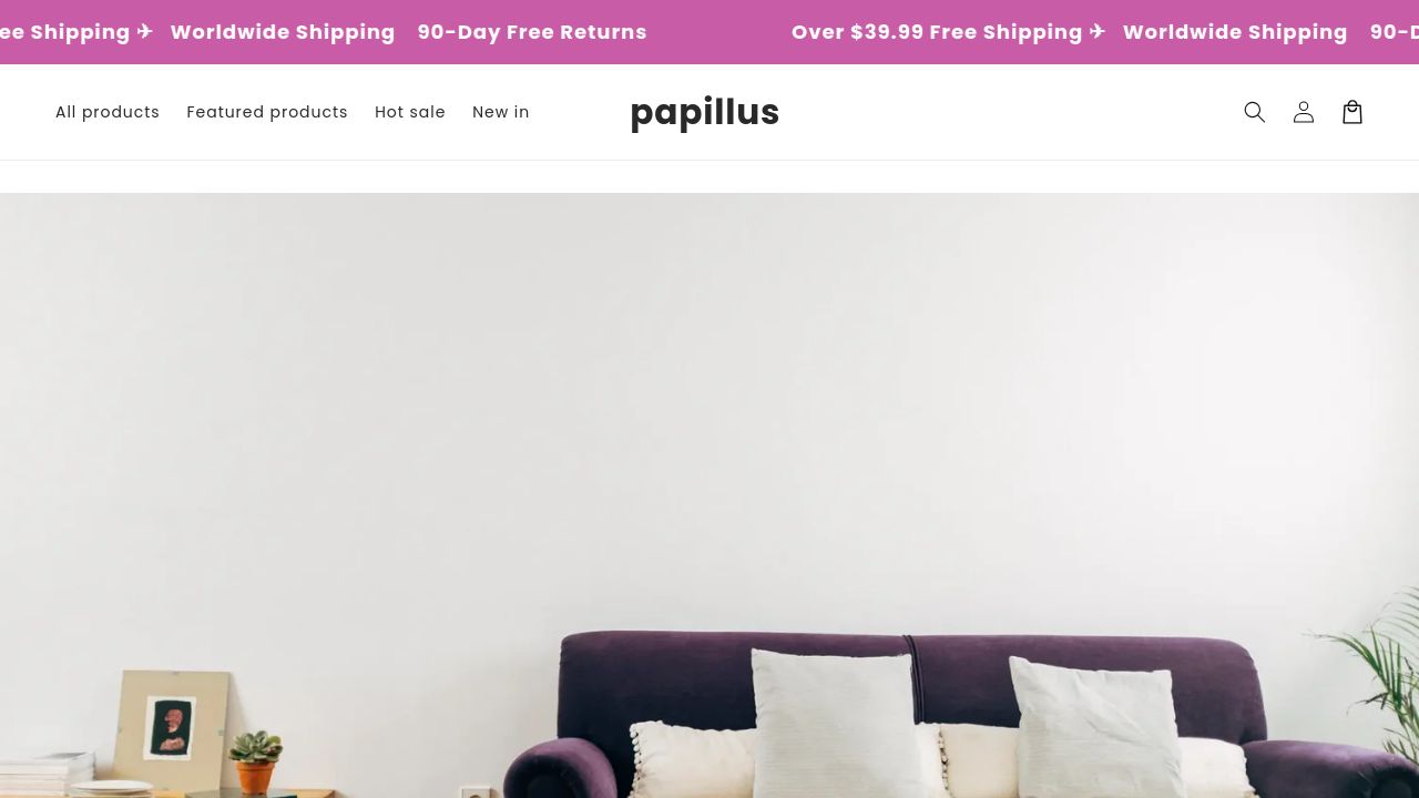 Screenshot of Papillus.com